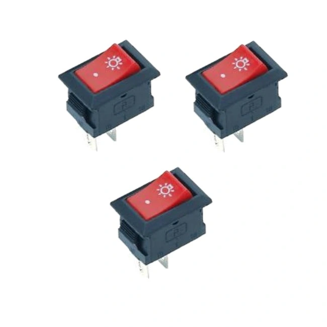 3A/6A Panel Mounting Quick Connect Terminal Red Button Rocker Switch on-off Spst for Electrical Devices (KCD1-11-002)