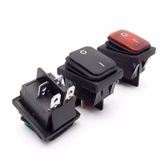 Kcd4 Dpst 4 ピン防水ロッカー スイッチ